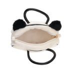 Novelty Plush Panda Character Mini Top Handle Crossbody Bag - White_8567212_4