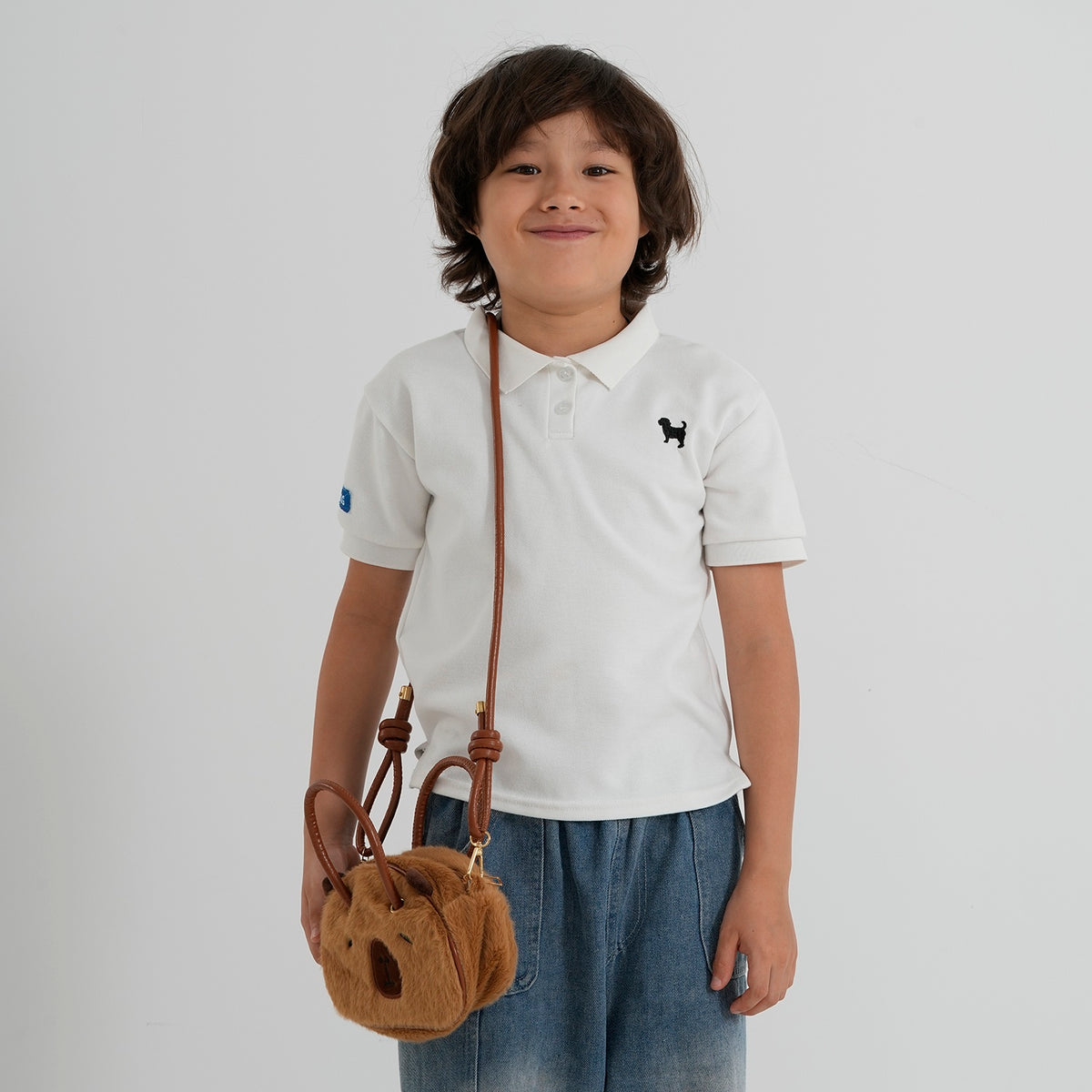 Kids Plush Copybara Character Mini Top Handle Crossbody Bag - Coffee V32665700 2