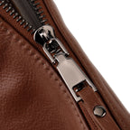 Genuine Leather Slouchy Crescent Hobo Crossbody Bag - Brown_8567226_6