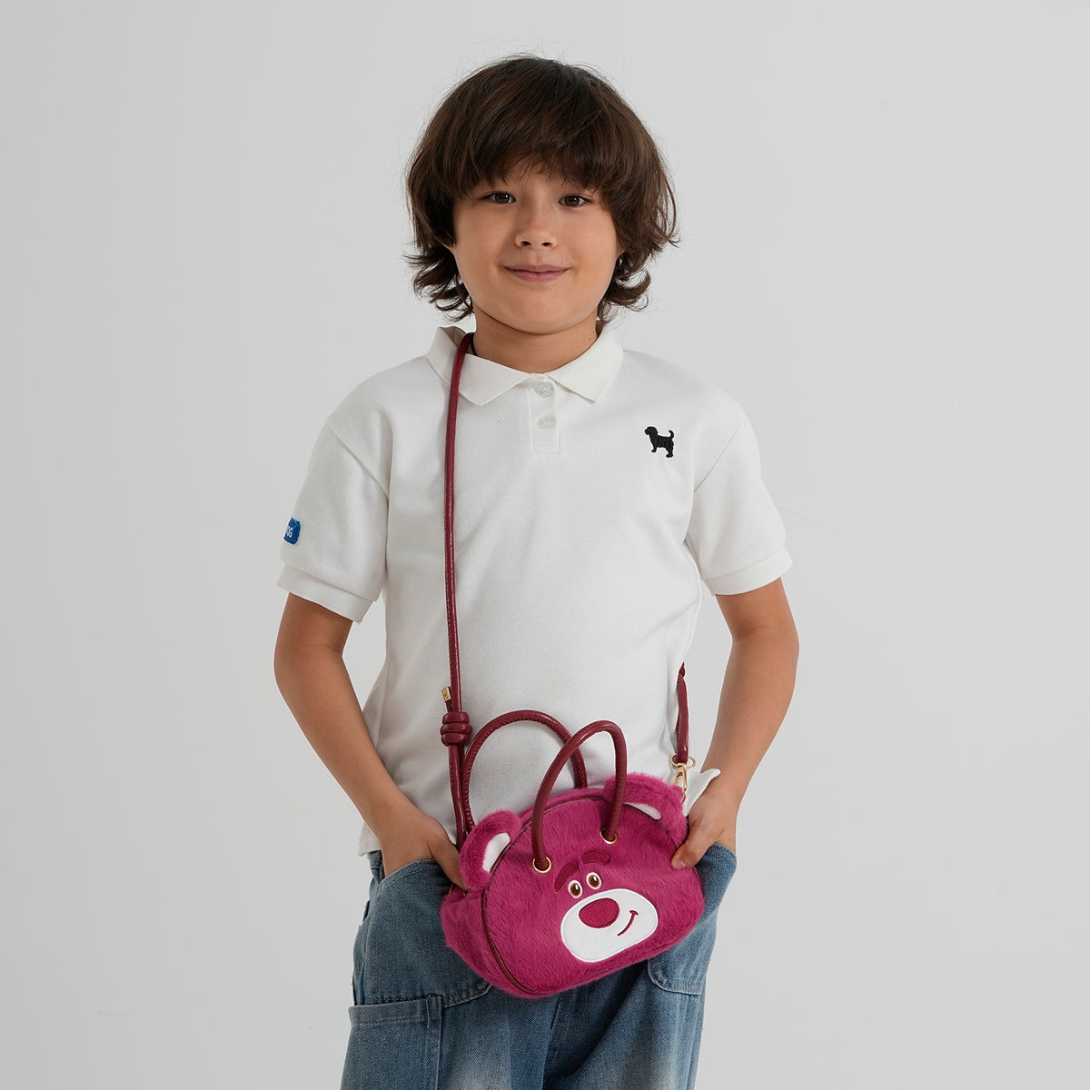 Kids Plush Lotso Character Mini Top Handle Crossbody Bag - Rose Red V32668773 2