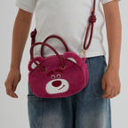 Novelty Plush Lotso Character Mini Top Handle Crossbody Bag - Rose Red_8567264_2