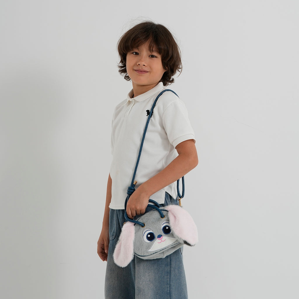 Novelty Plush Bunny Character Mini Top Handle Crossbody Bag - Grey_8567265_1