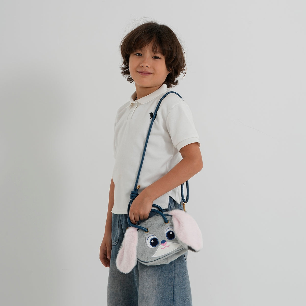 Kids Plush Bunny Character Mini Top Handle Crossbody Bag - Grey V32704586 2