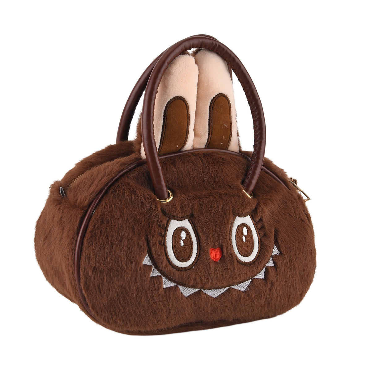 Kids Plush Monster Character Mini Top Handle Crossbody Bag - Brown V32666217 7