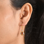 D'Joy - Ammolite & White Zircon Lever Back Earring in 18K Vermeil Yellow Gold Plated Sterling Silver 1.70 Ct._8567870_1