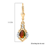 D'Joy - Ammolite & White Zircon Lever Back Earring in 18K Vermeil Yellow Gold Plated Sterling Silver 1.70 Ct._8567870_5