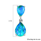 D'Joy - Peacock Triplet Quartz Dangling Earring with Push Post in Platinum Overlay Sterling Silver 5.00 Ct._8567914_4