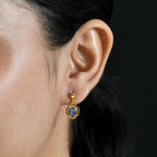 D'Joy - Boulder Opal Dangling Earring with Post in Yellow Gold Plated Sterling Silver 1.15 Ct._8568044_1
