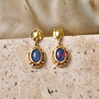 D'Joy - Boulder Opal Dangling Earring with Post in Yellow Gold Plated Sterling Silver 1.15 Ct._8568044_2