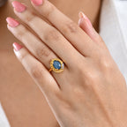 D'Joy - Boulder Opal & White Zircon Solitaire Ring in Yellow Gold Plated Sterling Silver 1.32 Ct._8568379_1