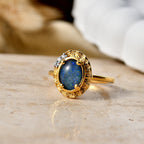 D'Joy - Boulder Opal & White Zircon Solitaire Ring in Yellow Gold Plated Sterling Silver 1.32 Ct._8568379_2