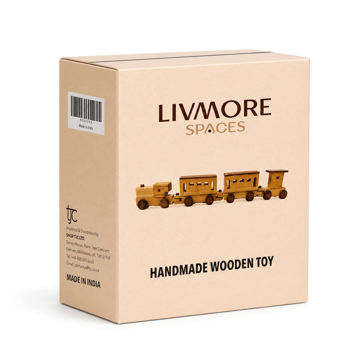 Livmore Handcrafted Train Toy (57.5 x 8 x 8 cm) - Brown V32637256 6