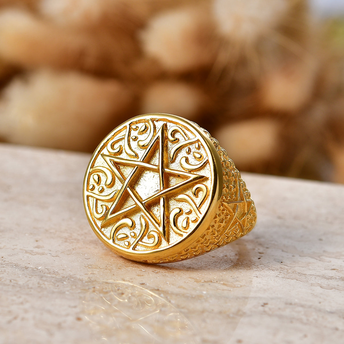 EverTrue Bronzella Collection - Artisan Crafted Pentagram Ring V32489977 3
