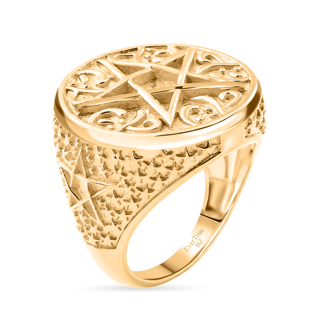EverTrue Bronzella Collection - Artisan Crafted Pentagram Ring V32489977 4