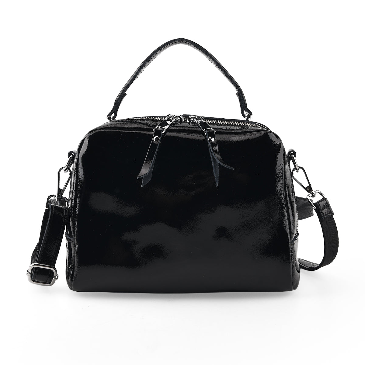 Milan Closeout- Premium Genuine Leather Top Handle Bowling Bag - Black 8569543 0