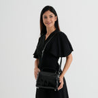 Milan Closeout- Premium Genuine Leather Top Handle Bowling Bag - Black_8569543_1