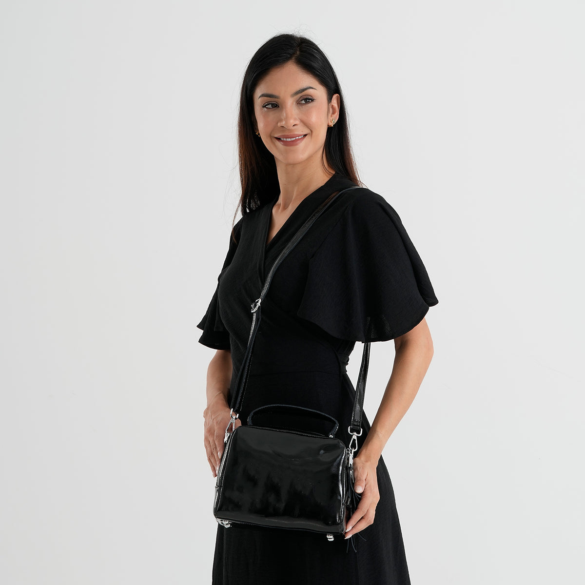 Milan Closeout- Premium Genuine Leather Top Handle Bowling Bag - Black 8569543 2