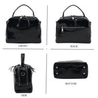 Milan Closeout- Premium Genuine Leather Top Handle Bowling Bag - Black_8569543_3