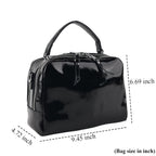 Milan Closeout- Premium Genuine Leather Top Handle Bowling Bag - Black_8569543_6
