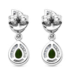 D'Joy - Natural Chrome Diopside & White Zircon Dangling Earring with Push Post in Platinum Overlay Sterling Silver 1.33 Ct._8569828_4