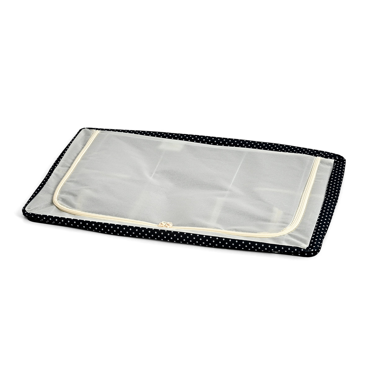 Polka Dot Foldable Steel Frame Clothes Organizer with Clear Window &amp; Dual Zippers (60x42x39cm) - Navy Dot V32527795 5