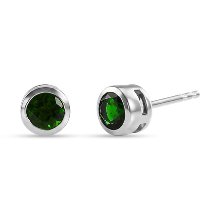 D'Joy - Natural Chrome Diopside Stud Earring with Push Post in Platinum Overlay Sterling Silver 8569845 1