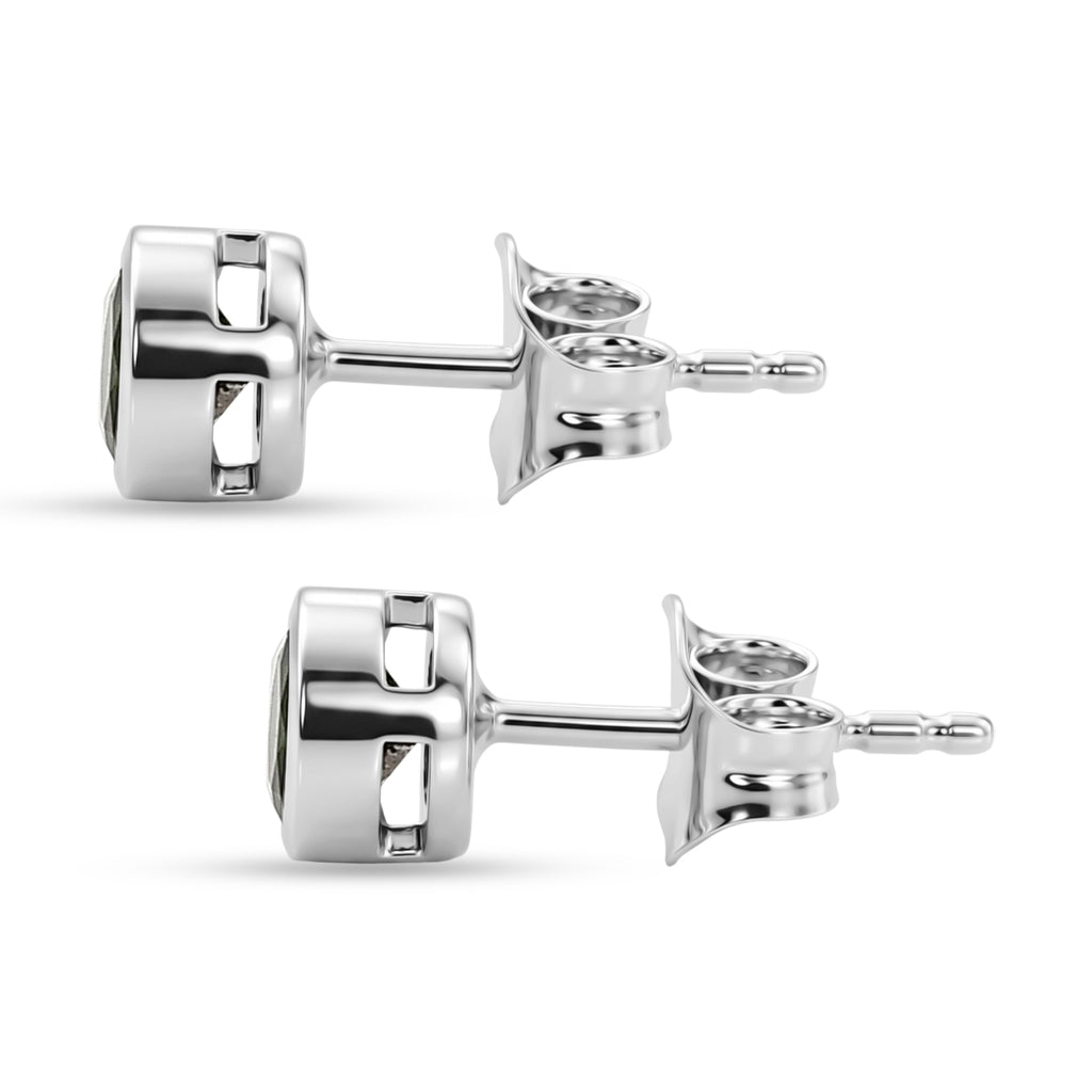 D'Joy - Natural Chrome Diopside Stud Earring with Push Post in Platinum Overlay Sterling Silver_8569845_3