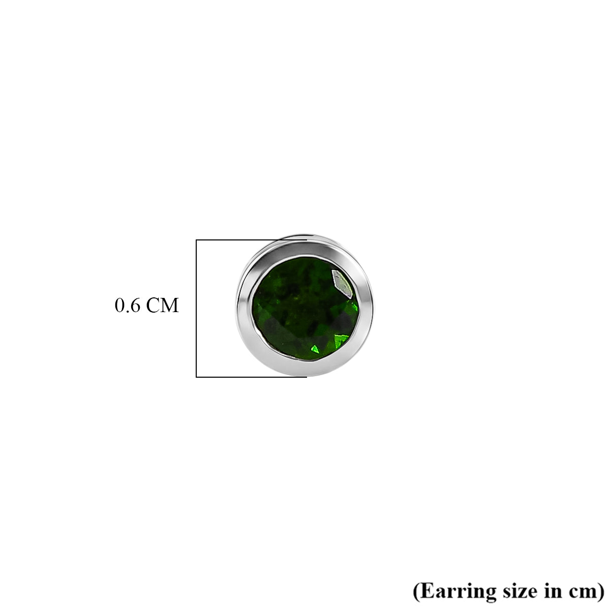 D'Joy - Natural Chrome Diopside Stud Earring with Push Post in Platinum Overlay Sterling Silver 8569845 5