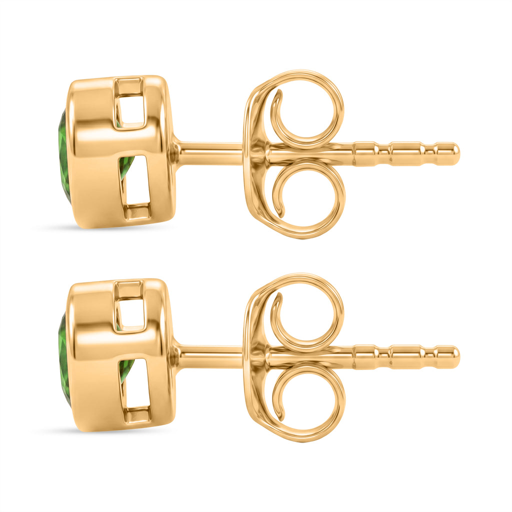 D'Joy - Natural Chrome Diopside Stud Earring with Push Back in Yellow Gold Plated Sterling Silver_8569846_3