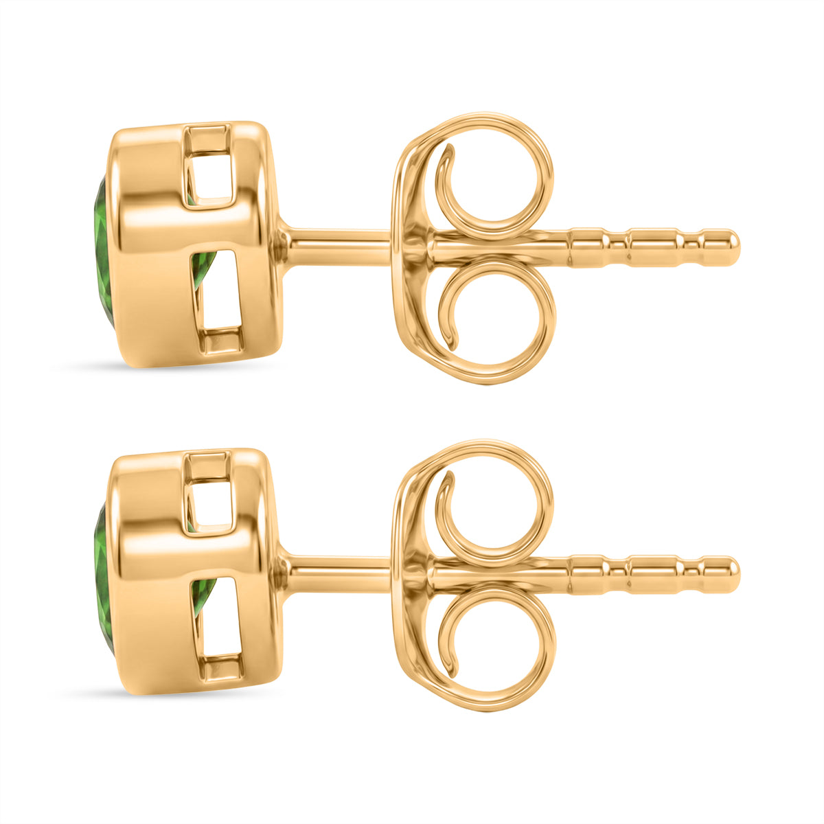 D'Joy - Natural Chrome Diopside Stud Earring with Push Back in Yellow Gold Plated Sterling Silver V32519553 4