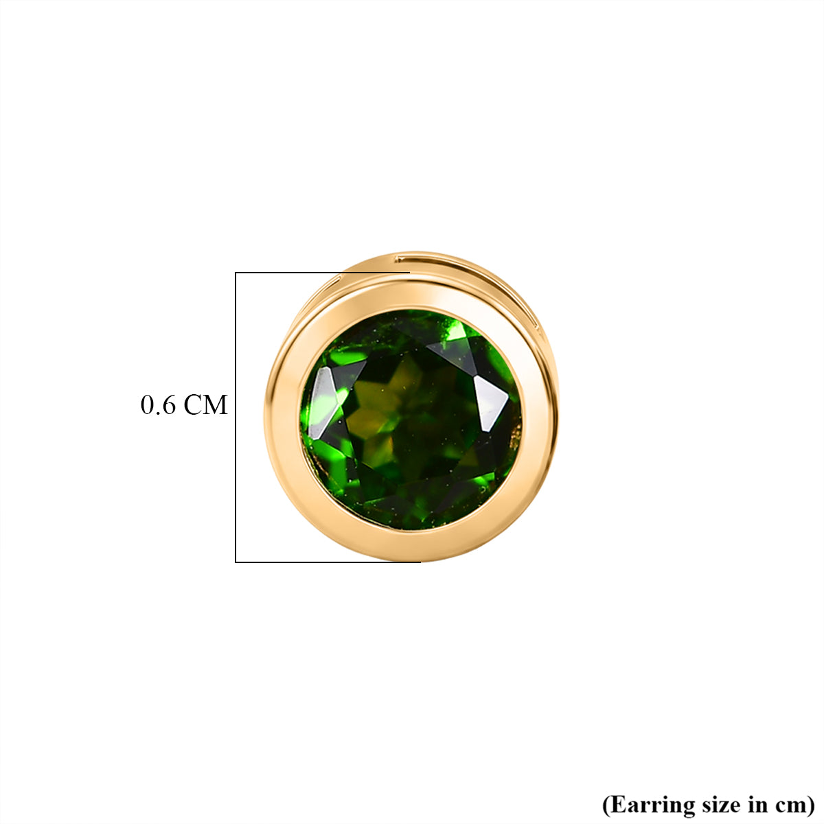 D'Joy - Natural Chrome Diopside Stud Earring with Push Back in Yellow Gold Plated Sterling Silver V32519553 5