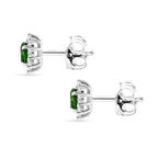 D'Joy - Natural Chrome Diopside & White Zircon Halo Earring with Push Post in Platinum Overlay Sterling Silver 1.10 Ct._8569930_3