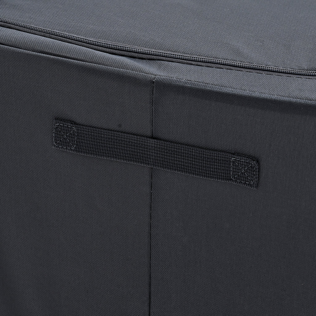 Foldable Steel Frame Clothes Organizer with Clear Window & Dual Zippers (60x42x39cm) - Dark Grey_8569963_6