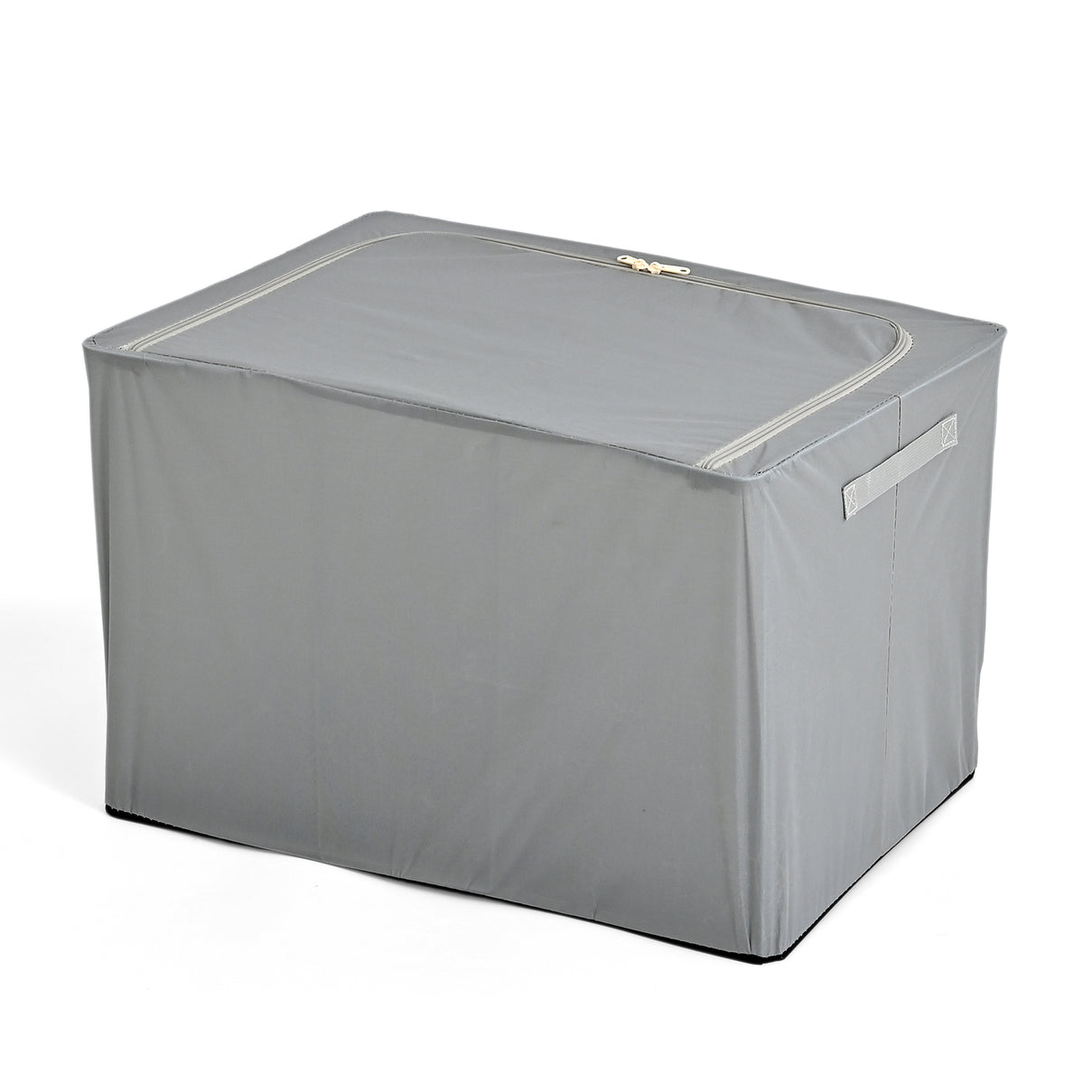 Foldable Steel Frame Clothes Organizer with Clear Window &amp; Dual Zippers (60x42x39cm) - Light Grey V32517679 3