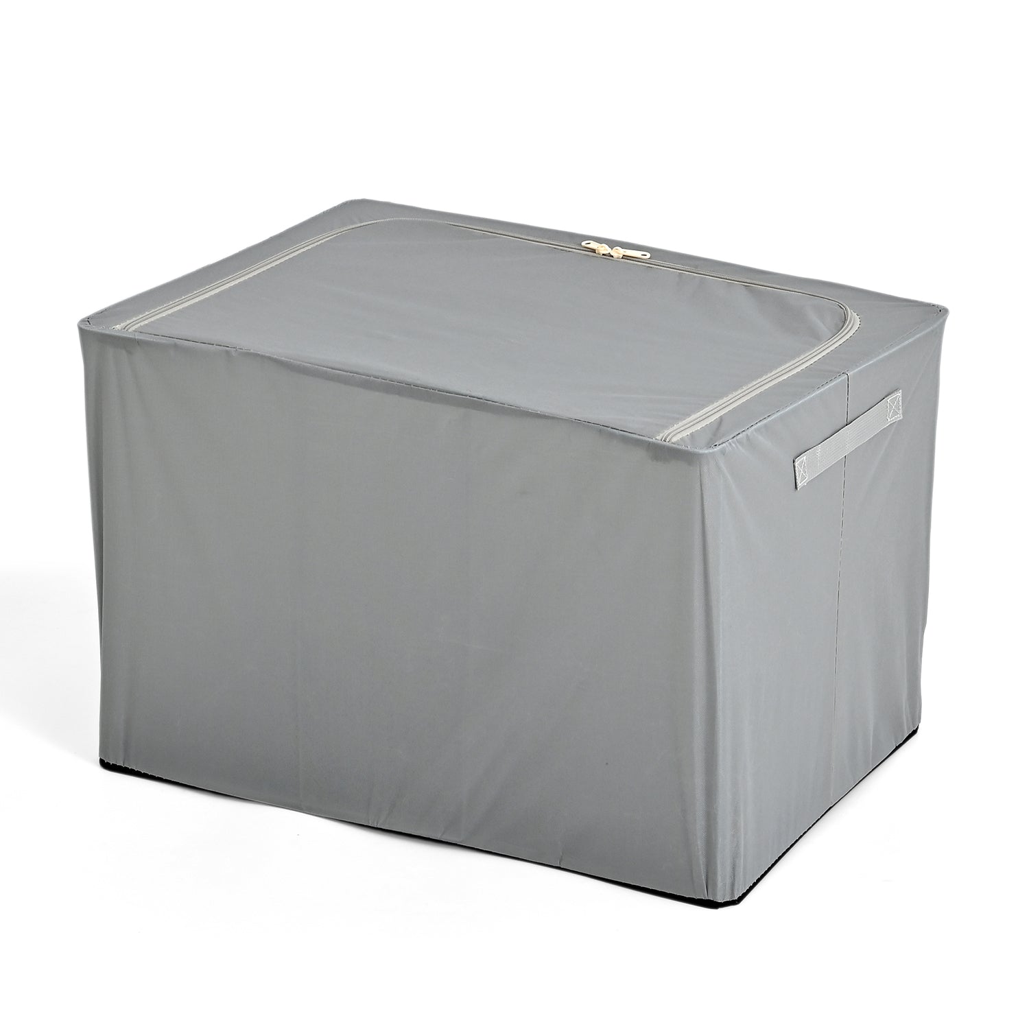 Foldable Steel Frame Clothes Organizer with Clear Window &amp; Dual Zippers (60x42x39cm) - Light Grey V32517679 3