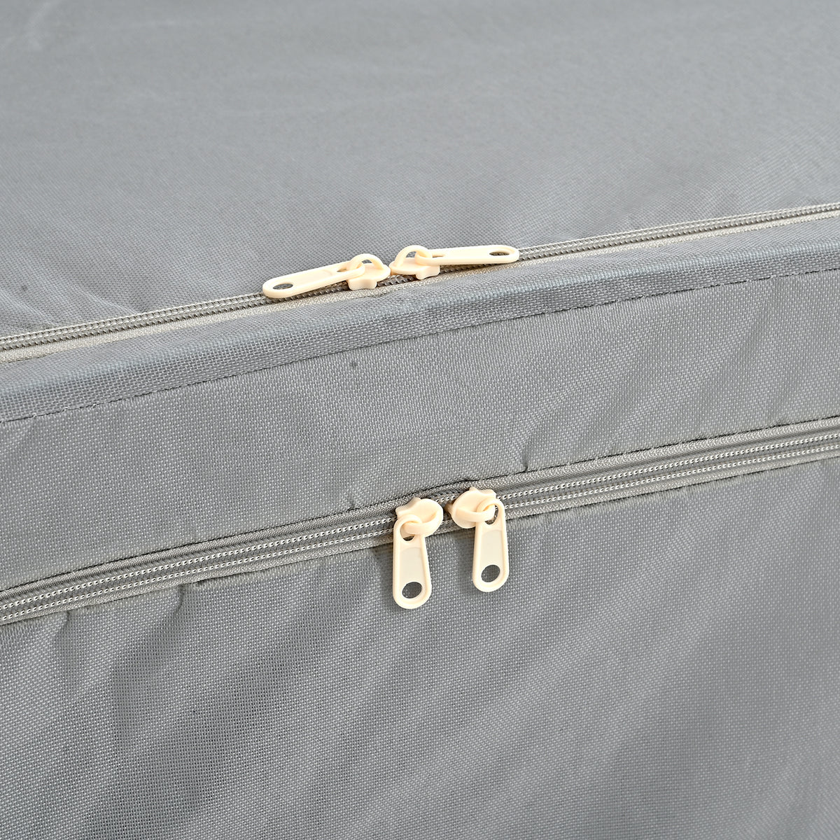Foldable Steel Frame Clothes Organizer with Clear Window &amp; Dual Zippers (60x42x39cm) - Light Grey V32517679 6
