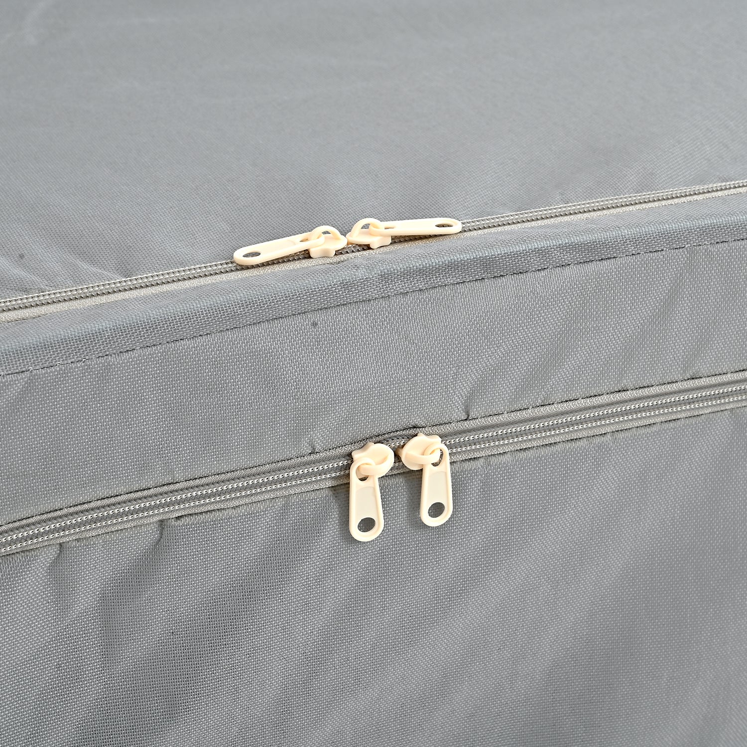 Foldable Steel Frame Clothes Organizer with Clear Window &amp; Dual Zippers (60x42x39cm) - Light Grey V32517679 6