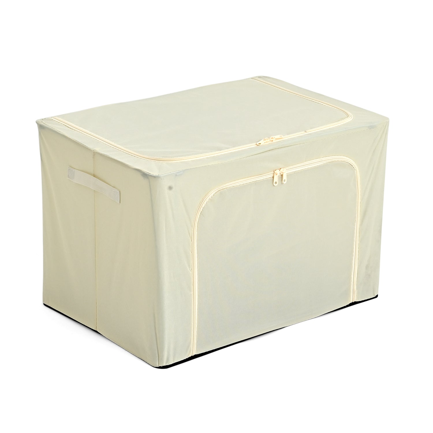 Foldable Steel Frame Clothes Organizer with Clear Window &amp; Dual Zippers (60x42x39cm) - Cream V32519096 2