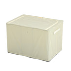 Foldable Steel Frame Clothes Organizer with Clear Window & Dual Zippers (60x42x39cm) - Cream_8569976_2