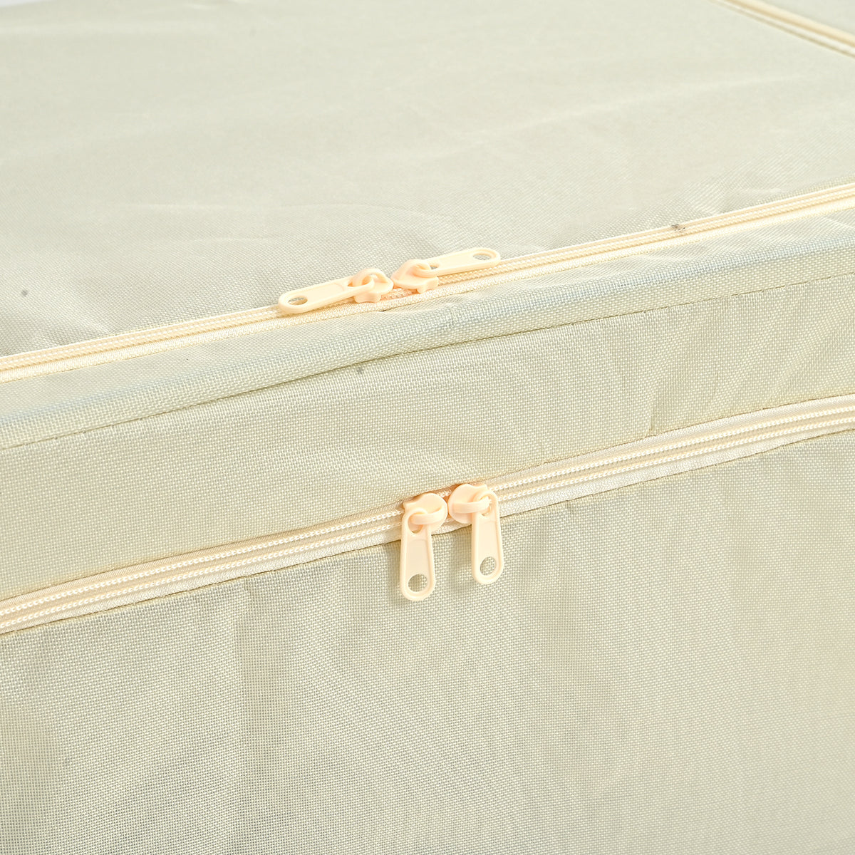 Foldable Steel Frame Clothes Organizer with Clear Window &amp; Dual Zippers (60x42x39cm) - Cream V32519096 6