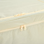 Foldable Steel Frame Clothes Organizer with Clear Window & Dual Zippers (60x42x39cm) - Cream_8569976_5