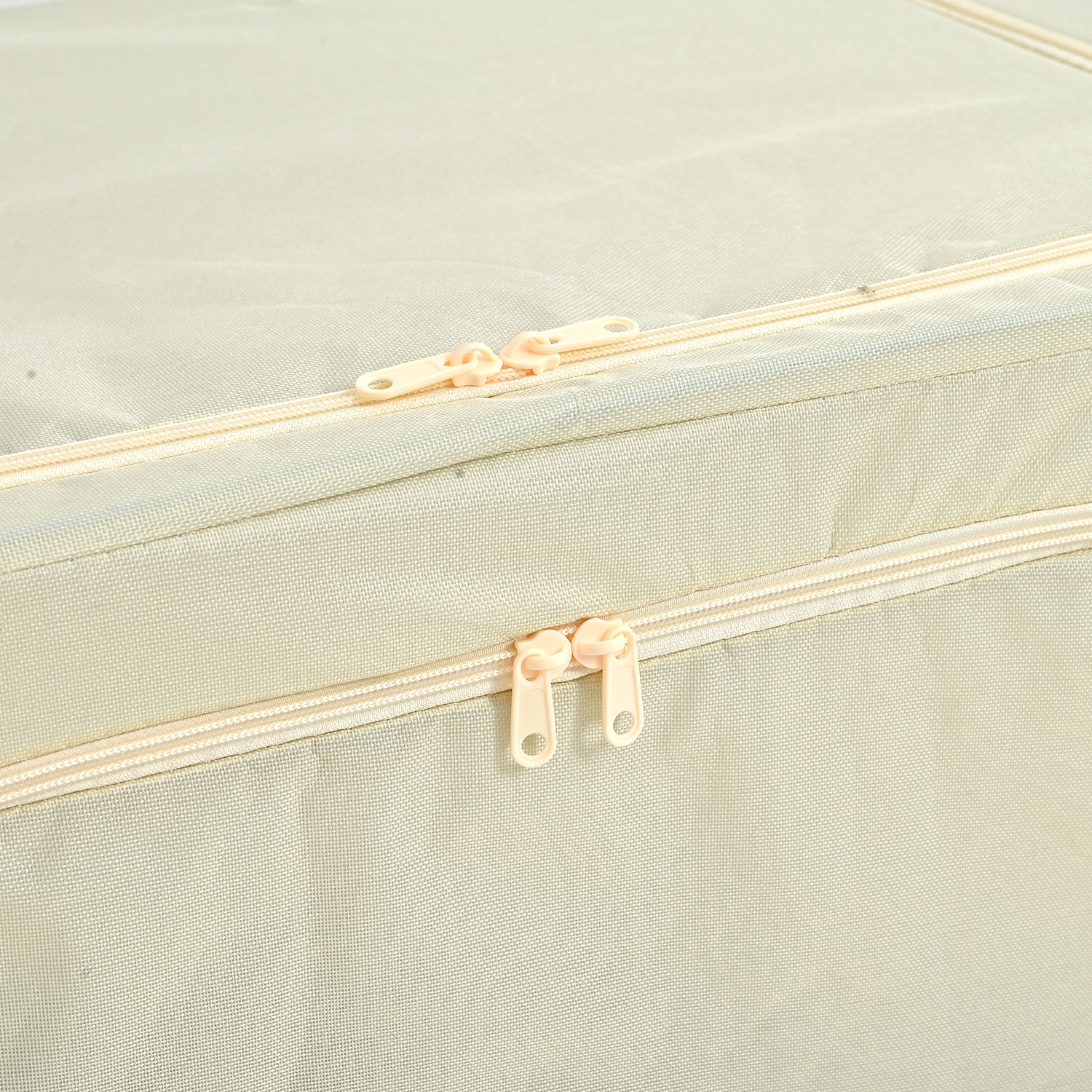 Foldable Steel Frame Clothes Organizer with Clear Window &amp; Dual Zippers (60x42x39cm) - Cream V32519096 6