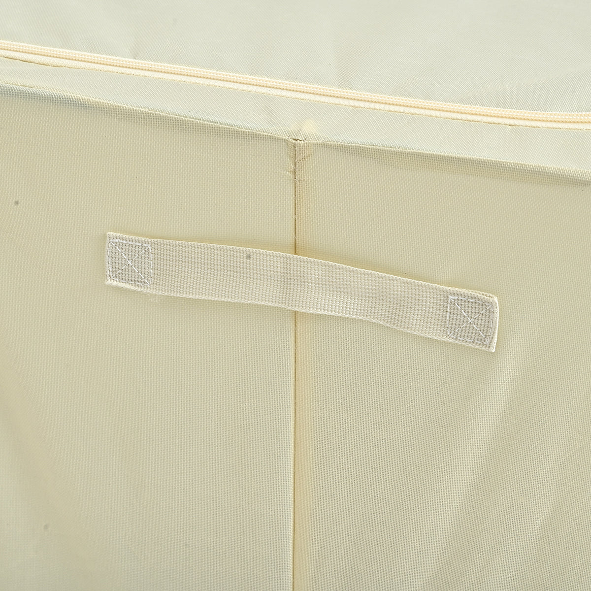 Foldable Steel Frame Clothes Organizer with Clear Window &amp; Dual Zippers (60x42x39cm) - Cream V32519096 7