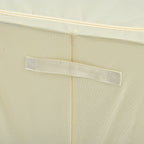 Foldable Steel Frame Clothes Organizer with Clear Window & Dual Zippers (60x42x39cm) - Cream_8569976_6