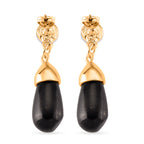 White Fresh Water Pearl & Shungite Drop Earring with Push Backs 40.00 Ct._8570313_4