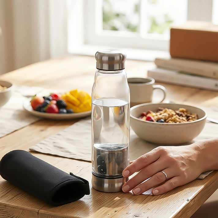 Livmore Elite Shungite Infused Glass Water Bottle (20 g) - Black 8570352 2