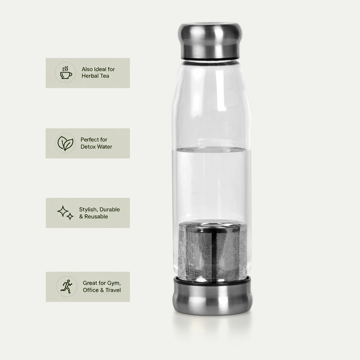 Livmore Elite Shungite Infused Glass Water Bottle (20 g) - Black 8570352 5