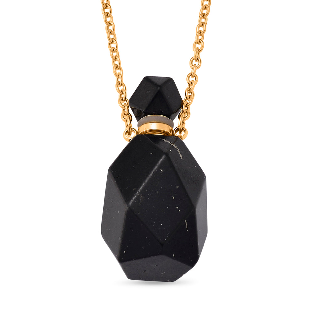 Natural Shungite Adjustable Bottle Necklace (Size - 24+2 Ext) 90.00 Ct._8570399