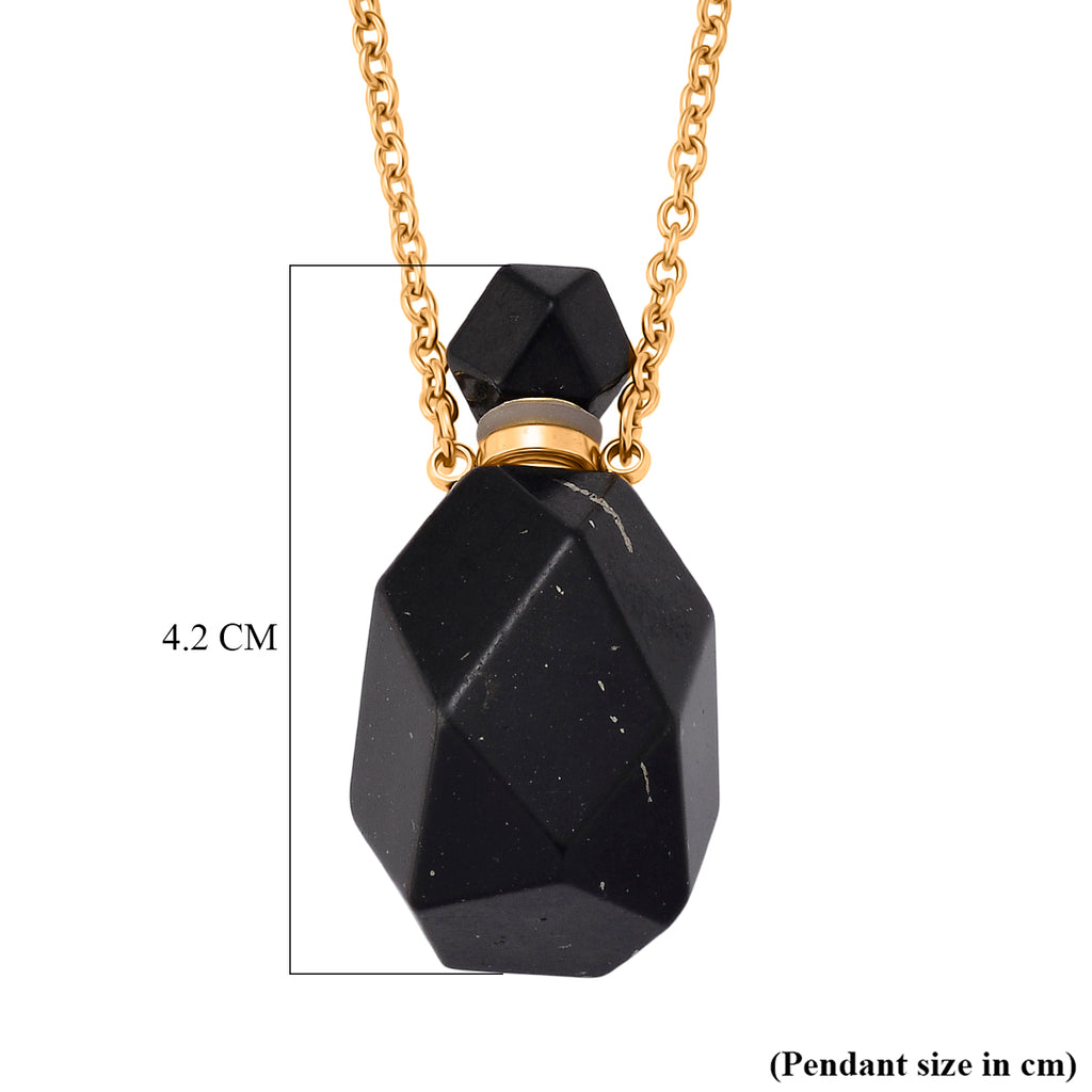 Natural Shungite Adjustable Bottle Necklace (Size - 24+2 Ext) 90.00 Ct._8570399_6