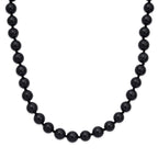 Natural Black Jade Beads Adjustable Necklace (Size - 20+2 Ext) in Rhodium Overlay Sterling Silver 340.00 Ct._8570535